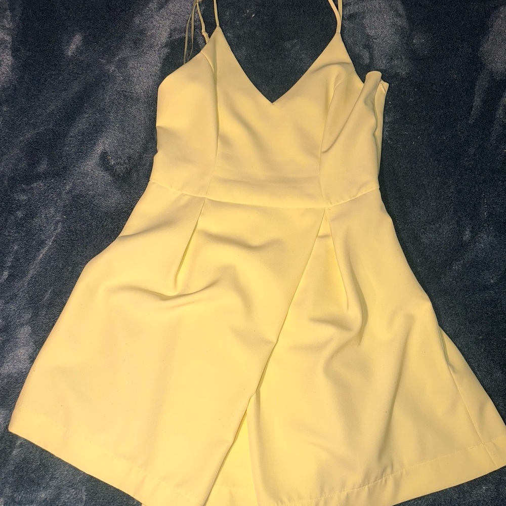 Yellow Sleeveless Wrap Dress